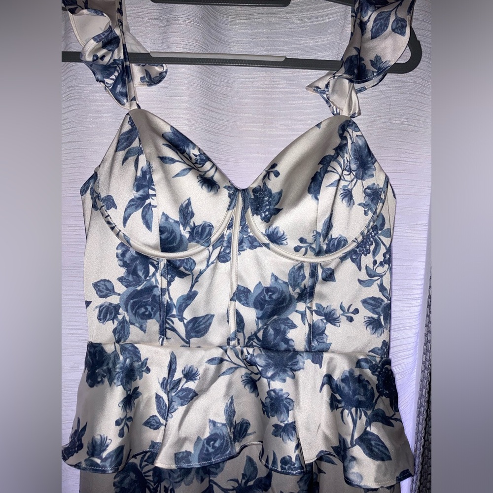 Piper Satin Floral Maxi Dress by Revelry